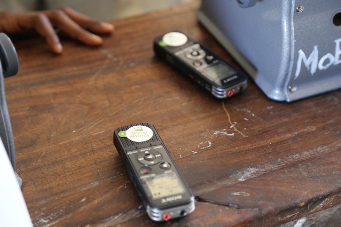 They each have a small device to record the lessons, so they are able to listen back at home later for their homework. They each have a small device to record the lessons, so they are able to listen back at home later for their homework.